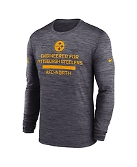 Nike Men's Black Pittsburgh Steelers Sideline Velocity Performance Long Sleeve T-Shirt
