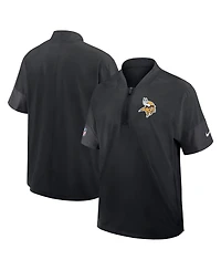 Nike Men's Black Minnesota Vikings Sideline Short Sleeve Quarter-Zip Performance Coach Jacket