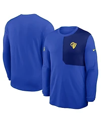 Nike Men's Royal Los Angeles Rams Sideline Coach Uv Performance Long Sleeve T-Shirt