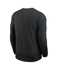 Nike Men's Black Carolina Panthers Sideline Coach Uv Performance Long Sleeve T-Shirt