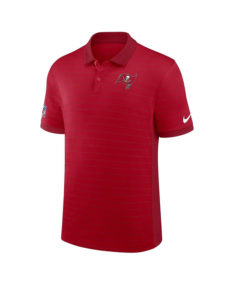 Nike Men's Red Tampa Bay Buccaneers Sideline Victory Stripe Performance Polo Shirt