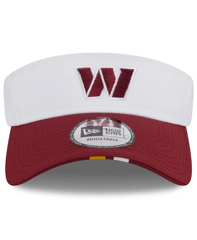 New Era Men's White/Burgundy Washington Commanders 2025 Nfl Training Camp Adjustable Visor Hat