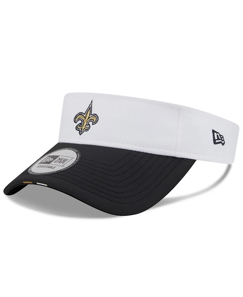 New Era Men's White/Black New Orleans Saints 2025 Nfl Training Camp Adjustable Visor Hat