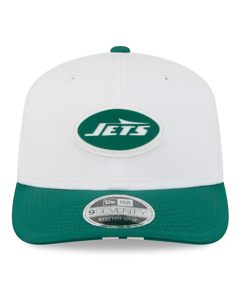New Era Men's White/Green New York Jets 2025 Nfl Training Camp 9SEVENTY Adjustable Hat