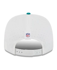 New Era Men's White/Aqua Miami Dolphins 2025 Nfl Training Camp Throwback Logo 9SEVENTY Adjustable Hat