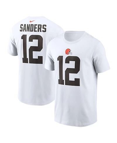 Nike Men's Shedeur Sanders White Cleveland Browns 2025 Nfl Draft Name Number T-Shirt