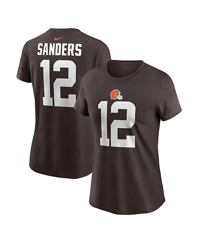 Nike Women's Shedeur Sanders Brown Cleveland Browns 2025 Nfl Draft Name Number T-Shirt