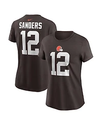 Nike Women's Shedeur Sanders Brown Cleveland Browns 2025 Nfl Draft Name Number T-Shirt
