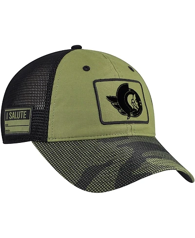 Fanatics Men's Olive Ottawa Senators Military Appreciation Trucker Adjustable Hat