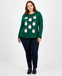 Holiday Lane Plus Smile-Santa-Graphic Sweater
