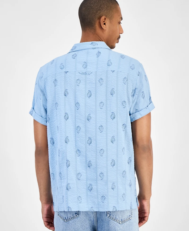 Sun + Stone Men's Seersucker Camp Shirt, Macy's Exclusive