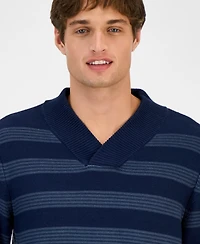 Sun + Stone Men's Striped Shawl-Collar Sweater, Macy's Exclusive