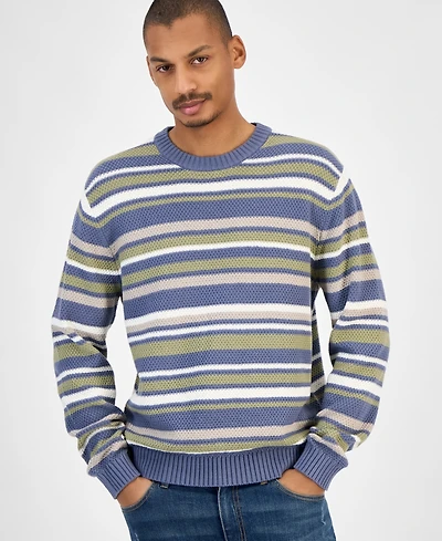 Sun + Stone Men's Striped Crewneck Sweater, Macy's Exclusive