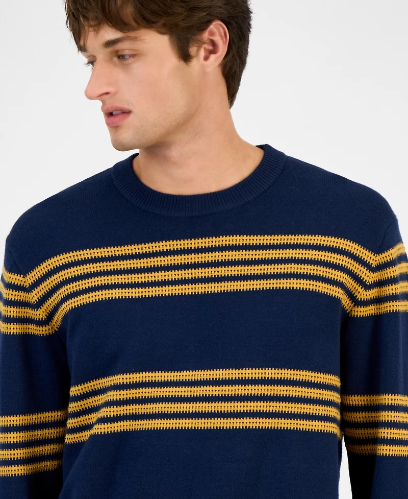 Sun + Stone Men's Striped Crewneck Sweater, Macy's Exclusive