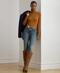 Lauren Ralph Women's Silk-Blend Turtleneck Sweater