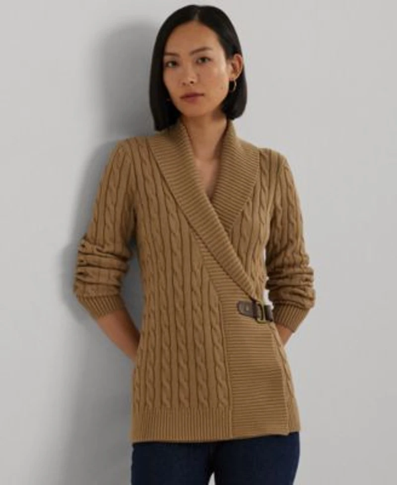 Lauren Ralph Lauren Womens Buckled Cotton Sweater Xs P L