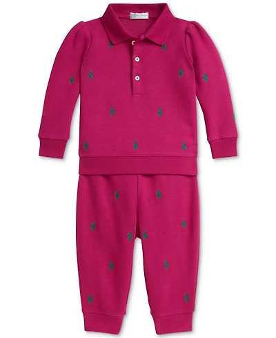 Polo Ralph Lauren Baby Girls Fleece Sweatshirt & Pant Set