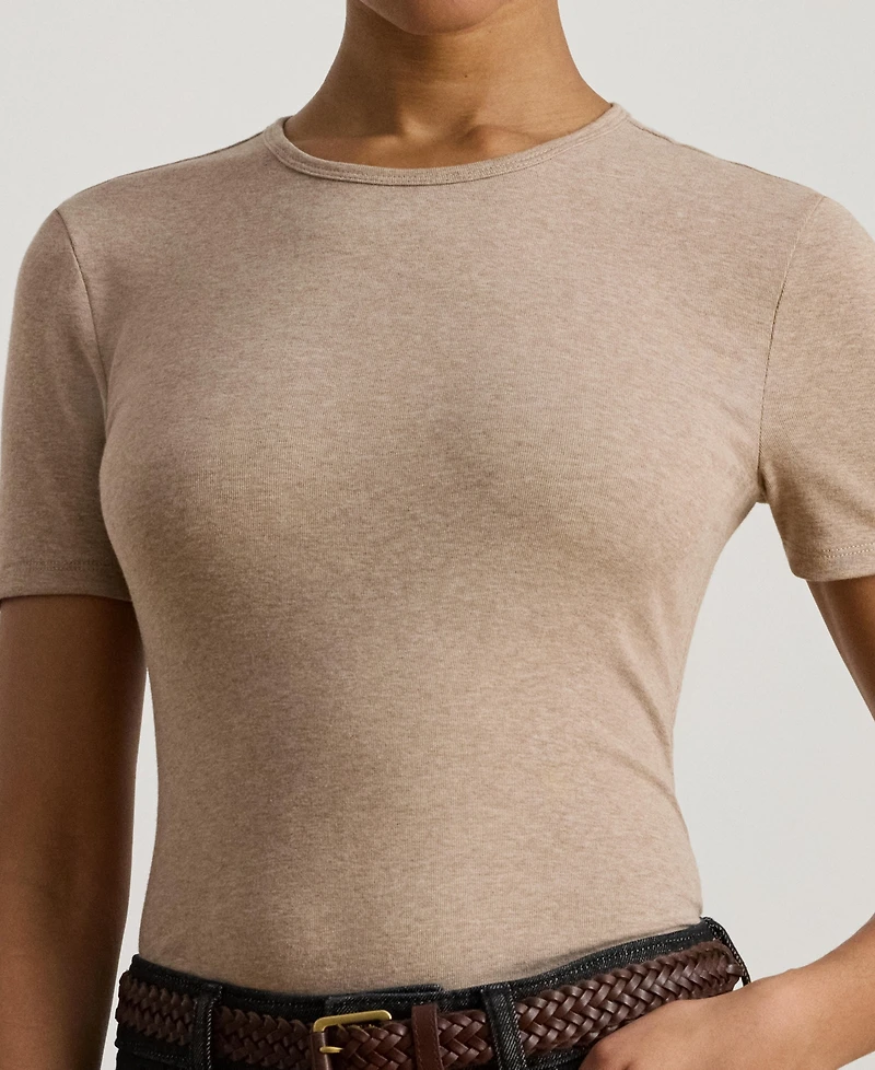 Lauren Ralph Women's Stretch Cotton Crewneck Tee