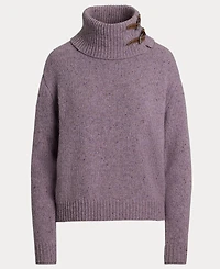 Lauren Ralph Women's Buckle-Trim Melange Turtleneck Sweater