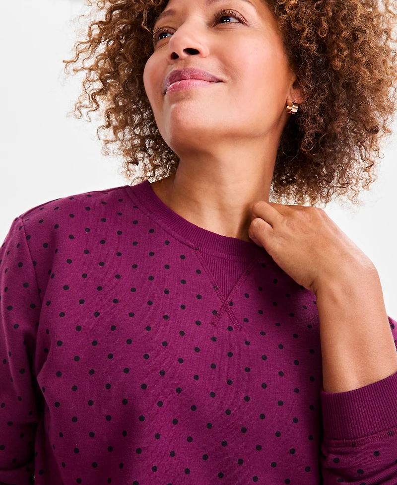 Style & Co Women's Printed Crewneck Sweatshirt, Macy's Exclusive