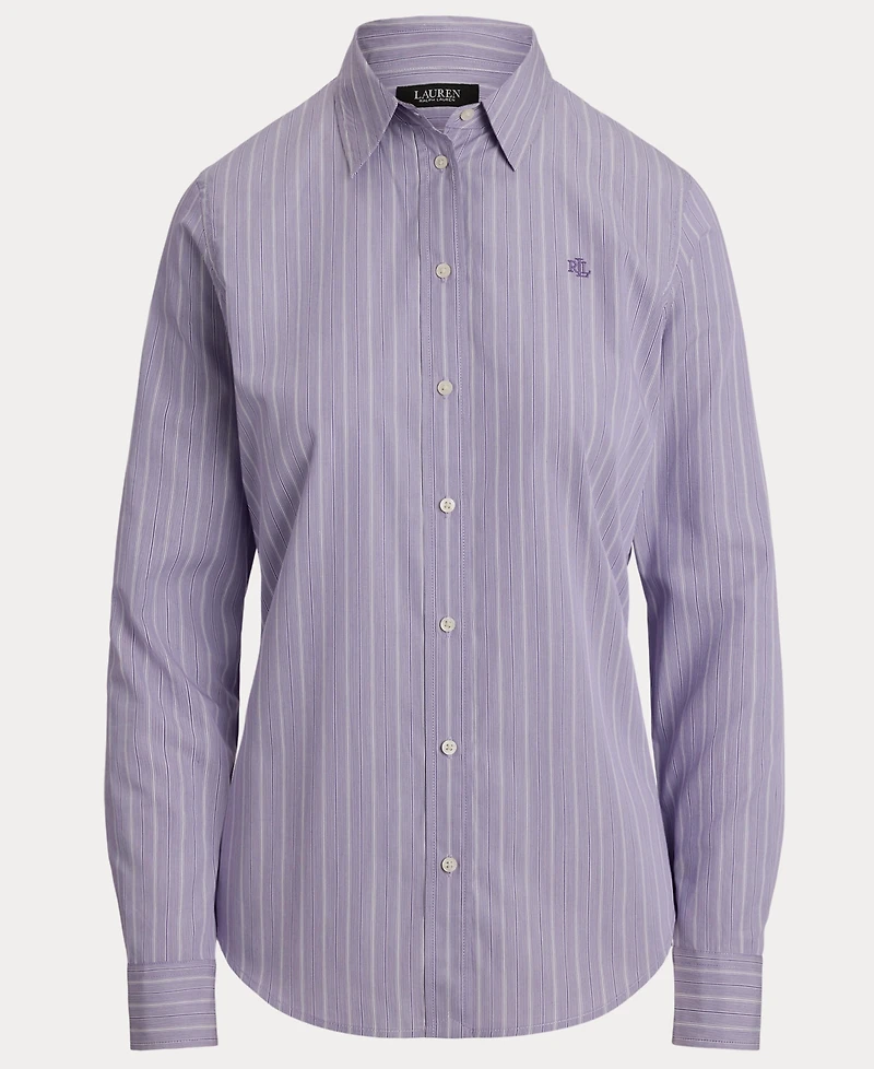 Lauren Ralph Women's Classic-Fit Striped Broadcloth Shirt