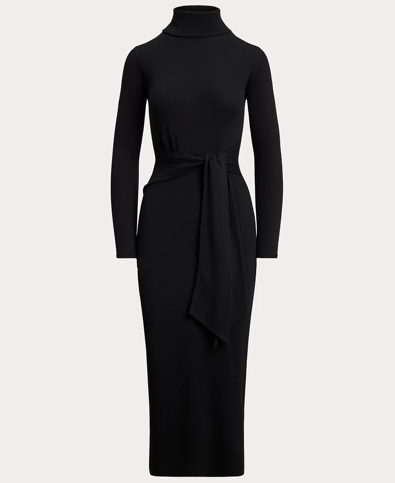 Lauren Ralph Women's Tie-Front Turtle Neck Dress