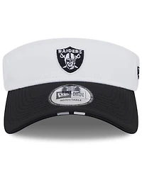 New Era Men's White/Black Las Vegas Raiders 2025 Nfl Training Camp Adjustable Visor Hat