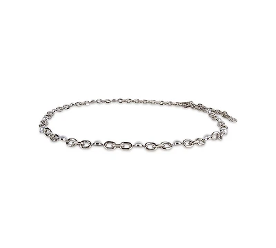 Steve Madden Imitation Pearl & Chain Belt