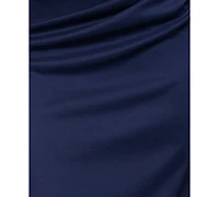 Betsy & Adam Women's Draped Lace-Sleeve Gown