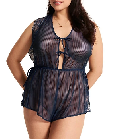 Adore Me Plus Juli Romper Lingerie