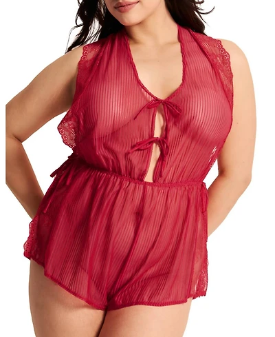 Adore Me Plus Juli Romper Lingerie