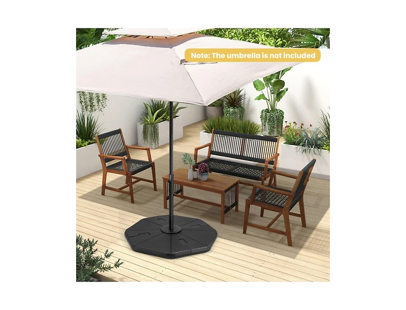 4-Piece Fillable Umbrella Base Stand for Garden Yard Poolside