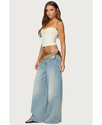 Edikted Women's Zoee Twisted Textured Halter Top