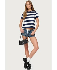 Edikted Women's Valetta Oversized Striped T Shirt