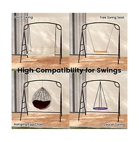 Outdoor Metal Swing Stand with 4 Support Bars and 2 Hanging Ways