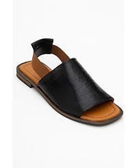 Fuela Leather Elastic Flat Sandals (Women)