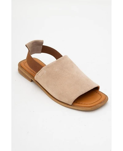 Fuela Leather Elastic Flat Sandals (Women)