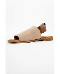 Fuela Leather Elastic Flat Sandals (Women)