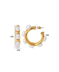Bcbg Faux Pearl Accent Hoop Earrings