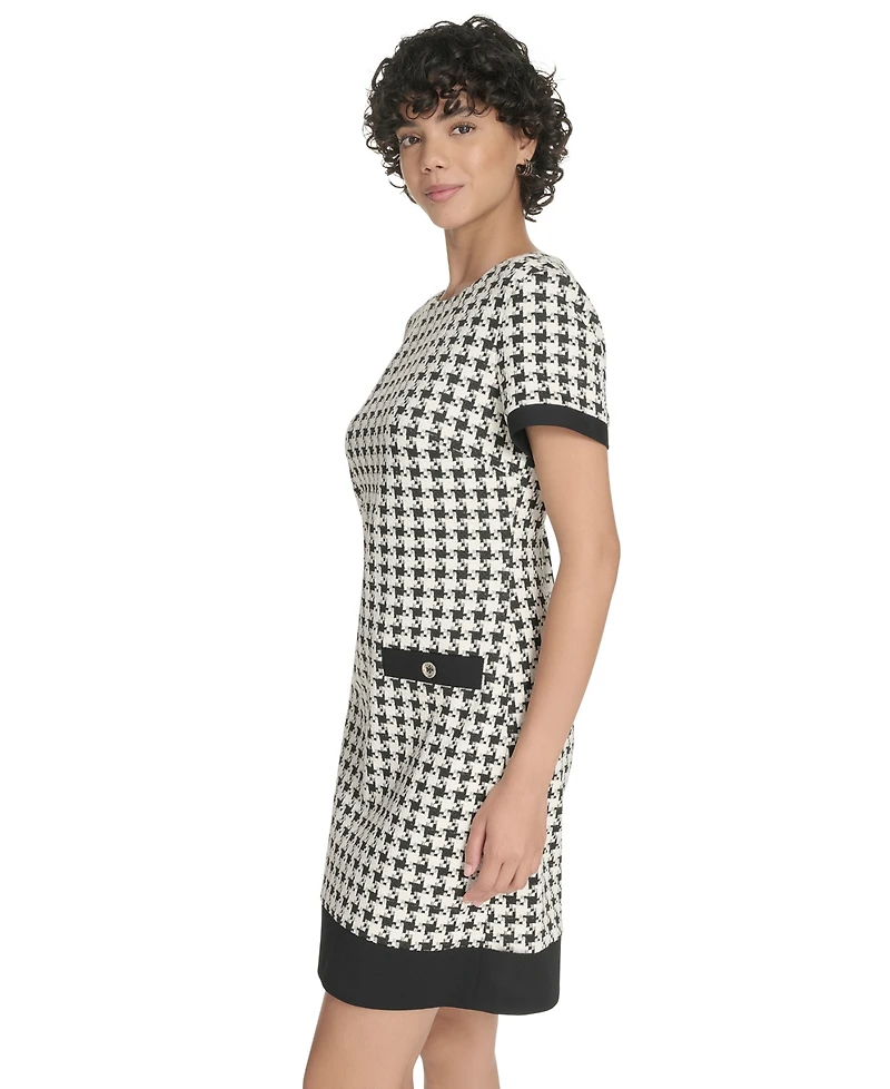 Tommy Hilfiger Women's Knit Houndstooth Shift Dress