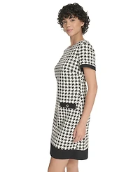 Tommy Hilfiger Women's Knit Houndstooth Shift Dress