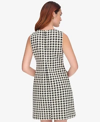 Tommy Hilfiger Women's Knit Houndstooth Sleeveless Shift Dress