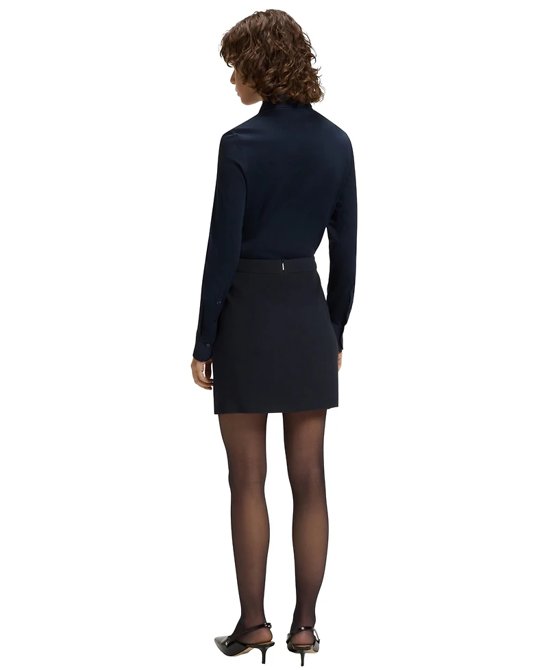 Boss by Hugo Women's Wrap Front Crepe Mini Skirt