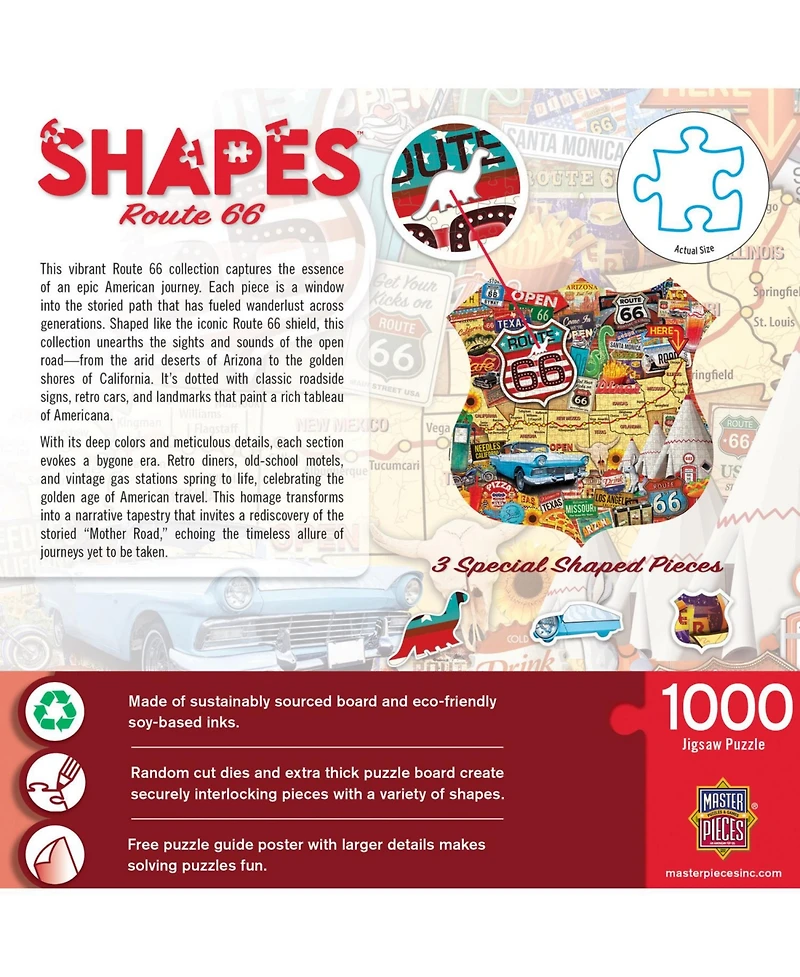 Route 66 1000 Piece Shaped Jigsaw Puzzle