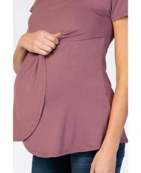 Pinkblush Mauve Layered Wrap Front Maternity Nursing Top