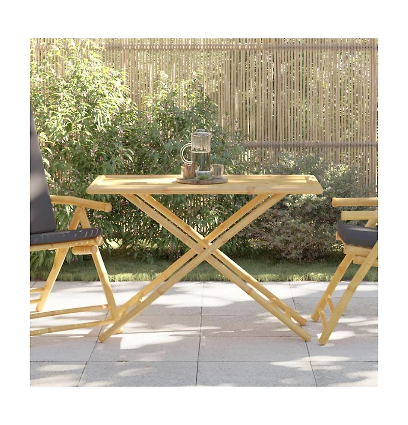 vidaXL Folding Patio Table 43.3"x21.7"x29.5" Bamboo