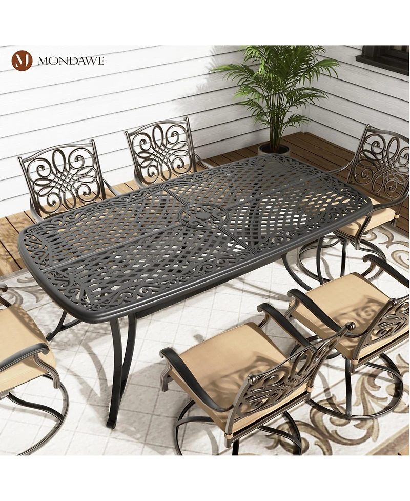 Mondawe Rectangular Aluminum Outdoor Dining Table