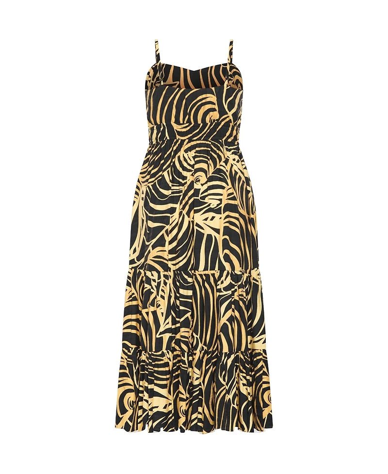 City Chic Plus Kehlani Print Maxi Dress
