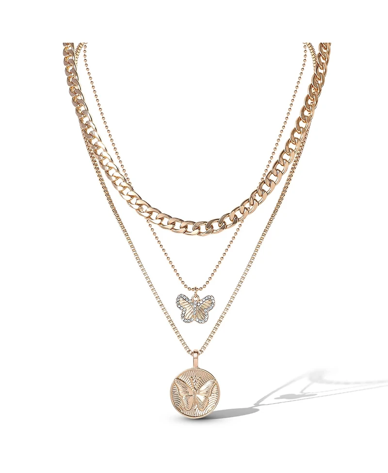 Jessica Simpson Layered Coin & Charm Pendant Necklace