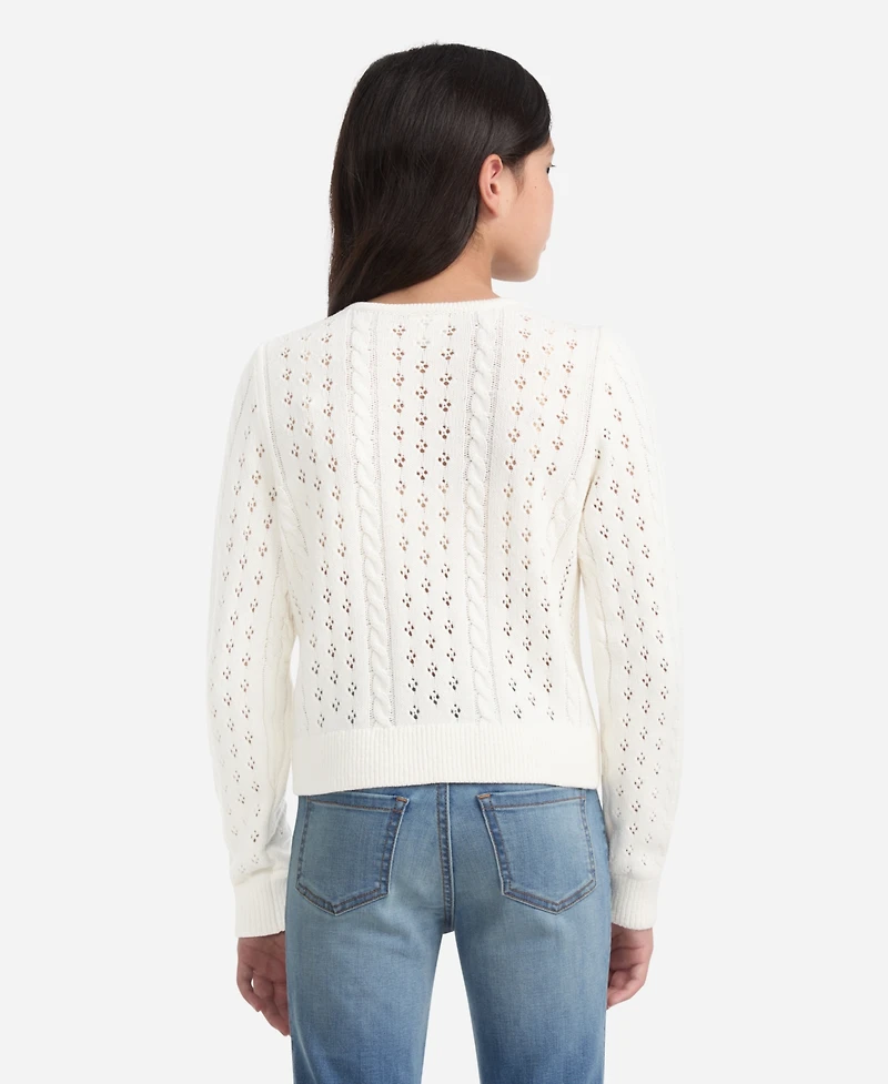 abercrombie kids Girls Cropped Cable Cardigan Sweater